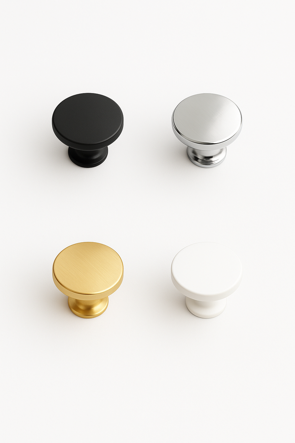 Creathome Round Cabinet Knobs – 2 pcs Metal Drawer Pulls, 4 Color Options